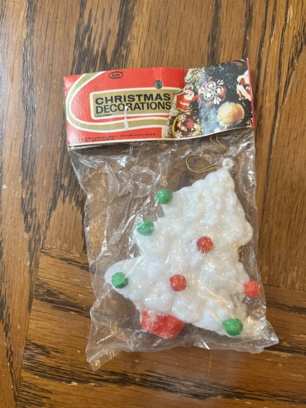 Vintage Blow Mold Christmas Tree Ornament Original Packaging